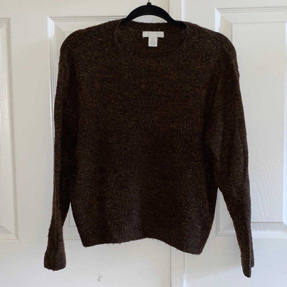 H&M Brown Fuzzy Knit Sweater
